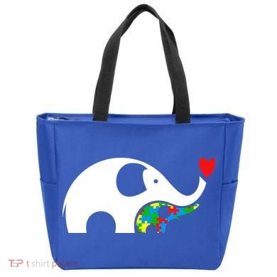 Autism Awareness Mother Baby Elephant  Tote Bag
