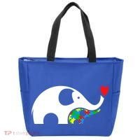 Autism Awareness Mother Baby Elephant  Tote Bag thumb 0