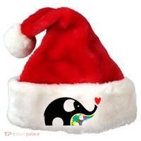 Autism Awareness Mother Baby Elephant  Santa Hat thumb 0
