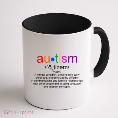 Autism Awareness Noun Definition Coffee Mug back