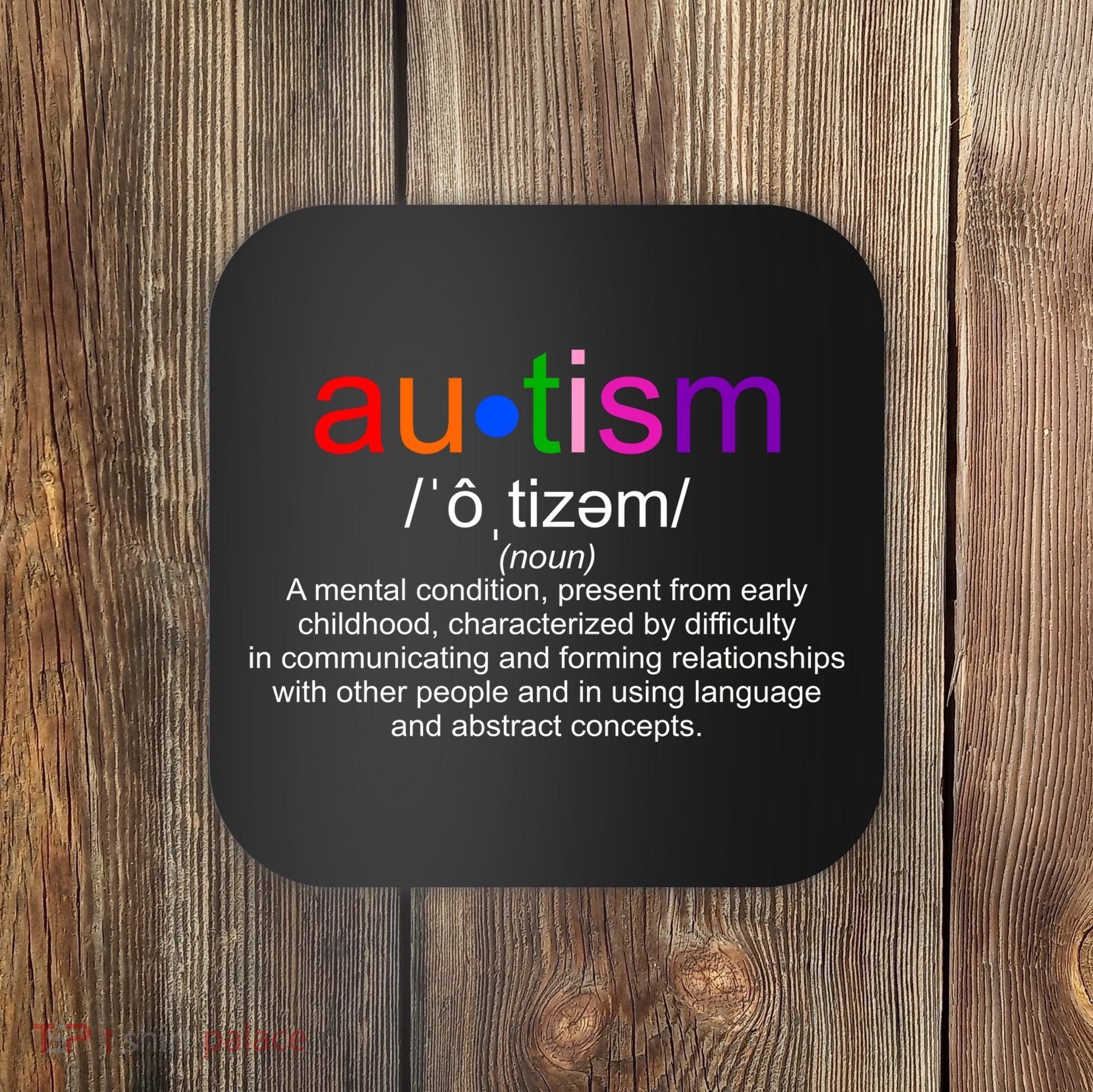 Autism Awareness Noun Definition Coaster
