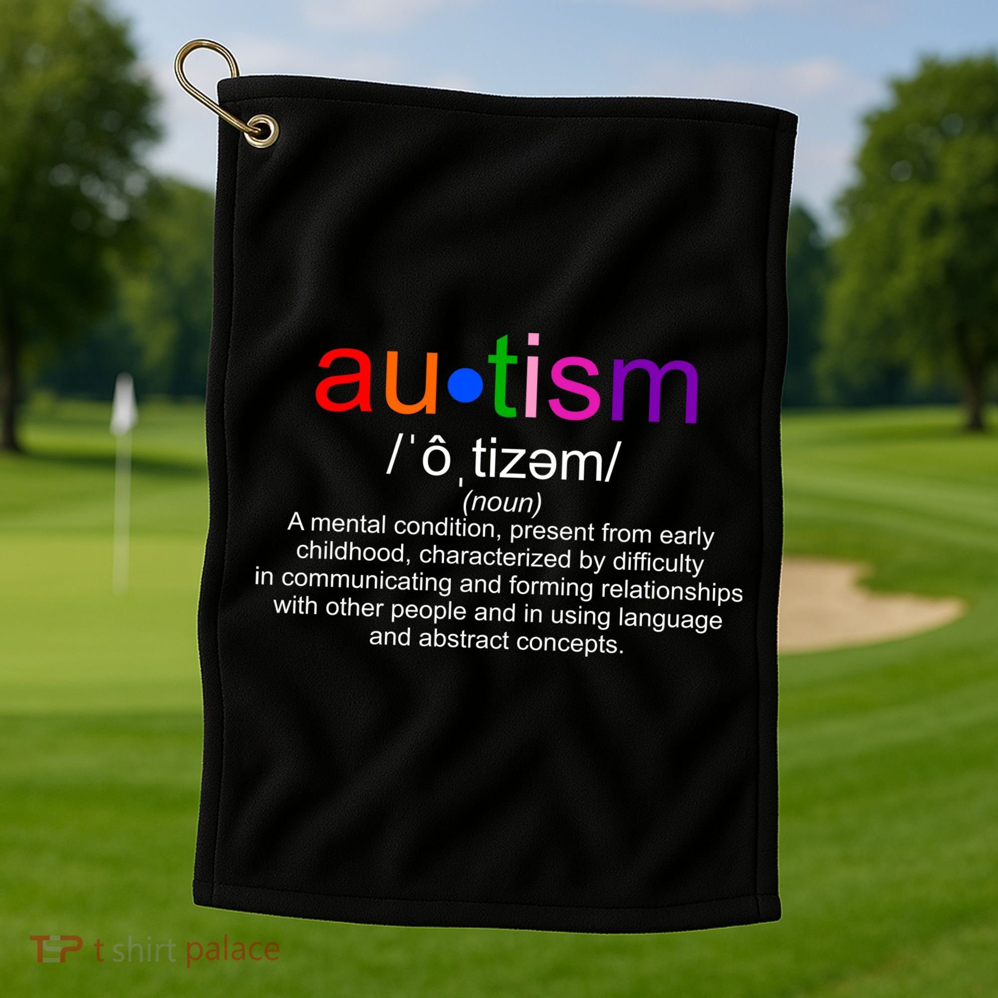 Autism Awareness Noun Definition Golf Towel