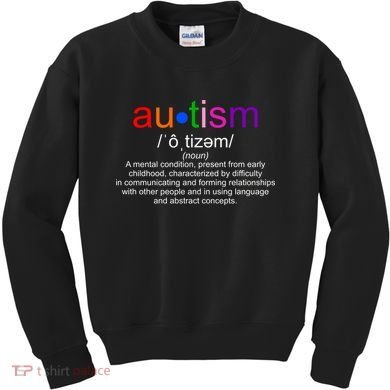 Autism Awareness Noun Definition Kids Sweatshirt