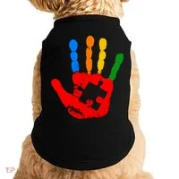 Autism Awareness Painted Hand Puzzle Piece Doggie Tank thumb 0