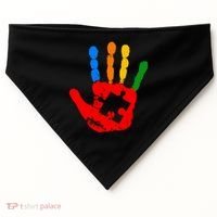 Autism Awareness Painted Hand Puzzle Piece USA-Made Doggie Bandana thumb 0