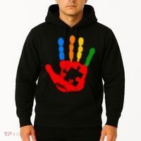 Autism Awareness Painted Hand Puzzle Piece Hoodie thumb 2
