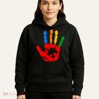 Autism Awareness Painted Hand Puzzle Piece Hoodie thumb 5