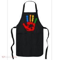 Autism Awareness Painted Hand Puzzle Piece Apron thumb 0