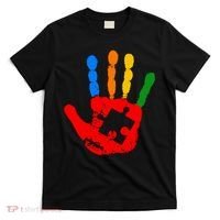 Autism Awareness Painted Hand Puzzle Piece T-Shirt thumb 0