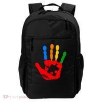 Autism Awareness Painted Hand Puzzle Piece Backpack thumb 0