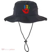 Autism Awareness Painted Hand Puzzle Piece Bucket Hat thumb 0