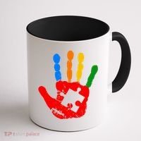 Autism Awareness Painted Hand Puzzle Piece Coffee Mug thumb 1