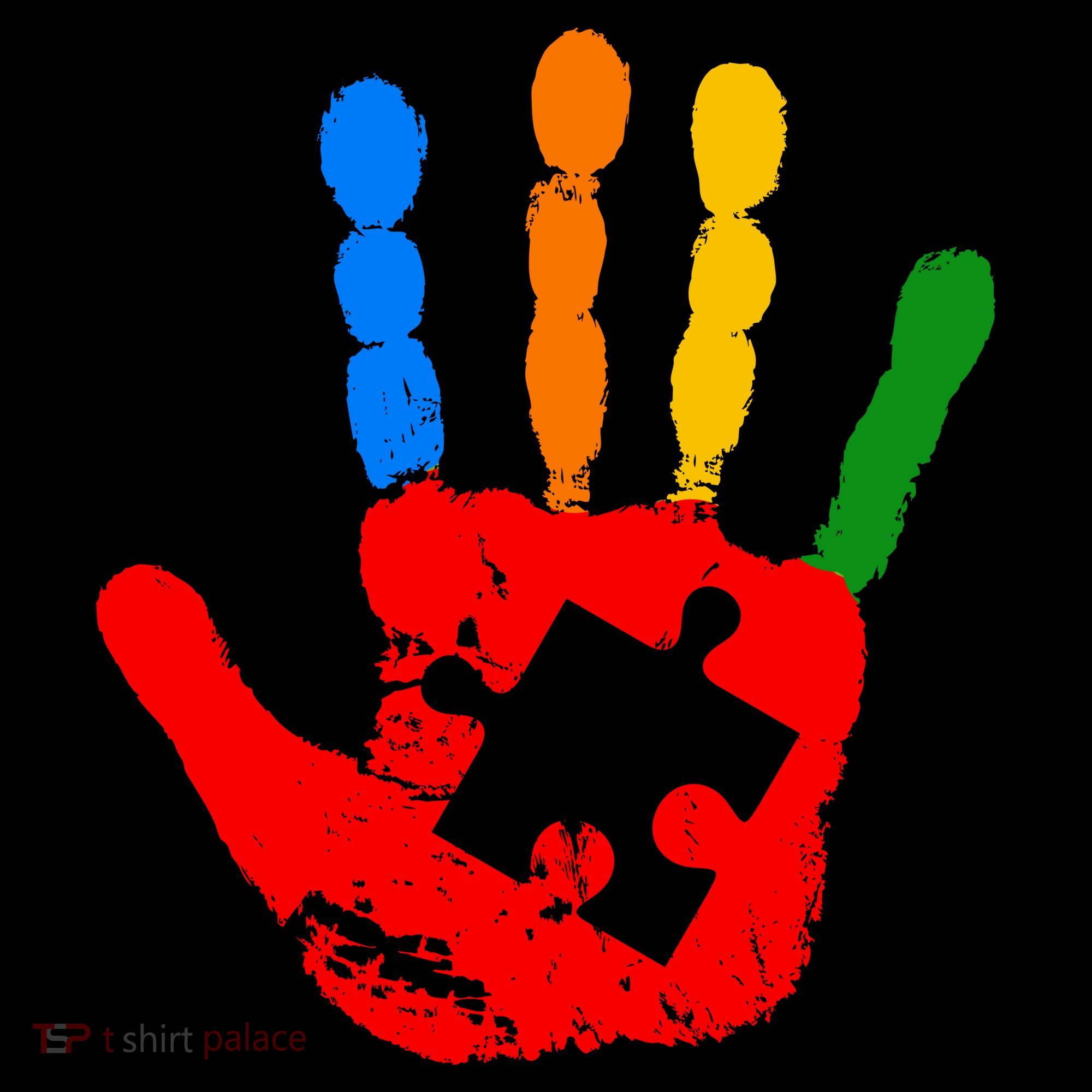 Autism Awareness Painted Hand Puzzle Piece Coffee Mug
