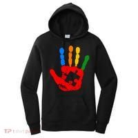 Autism Awareness Painted Hand Puzzle Piece Women's Hoodie thumb 0
