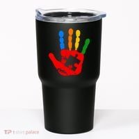 Autism Awareness Painted Hand Puzzle Piece Tumbler thumb 0