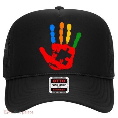 Autism Awareness Painted Hand Puzzle Piece Hat