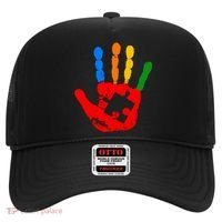 Autism Awareness Painted Hand Puzzle Piece Hat thumb 0