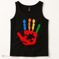 Autism Awareness Painted Hand Puzzle Piece Tank Top thumb 2