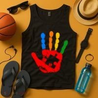 Autism Awareness Painted Hand Puzzle Piece Tank Top thumb 4