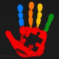 Autism Awareness Painted Hand Puzzle Piece Tank Top thumb 6
