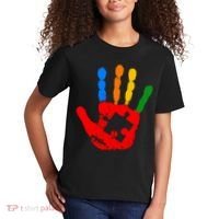 Autism Awareness Painted Hand Puzzle Piece Kids T-Shirt thumb 2