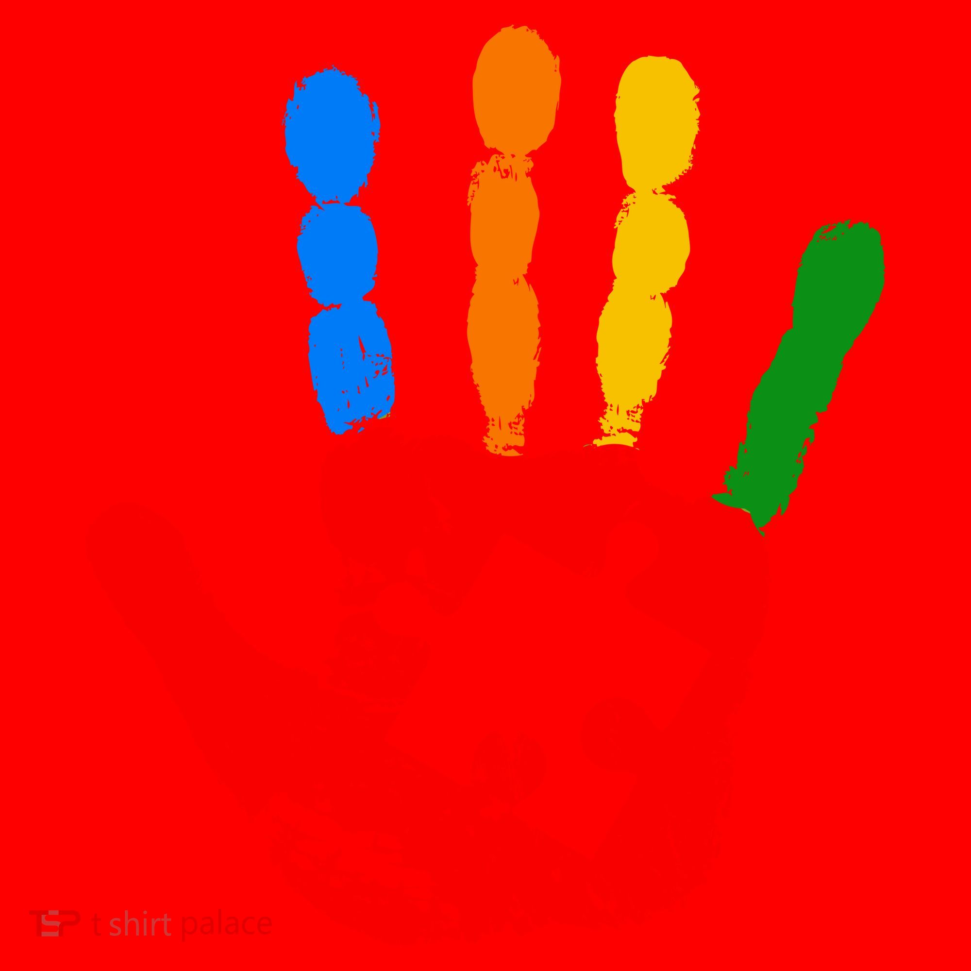 Autism Awareness Painted Hand Puzzle Piece Santa Hat