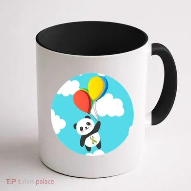 Autism Awareness Panda Bear Coffee Mug back