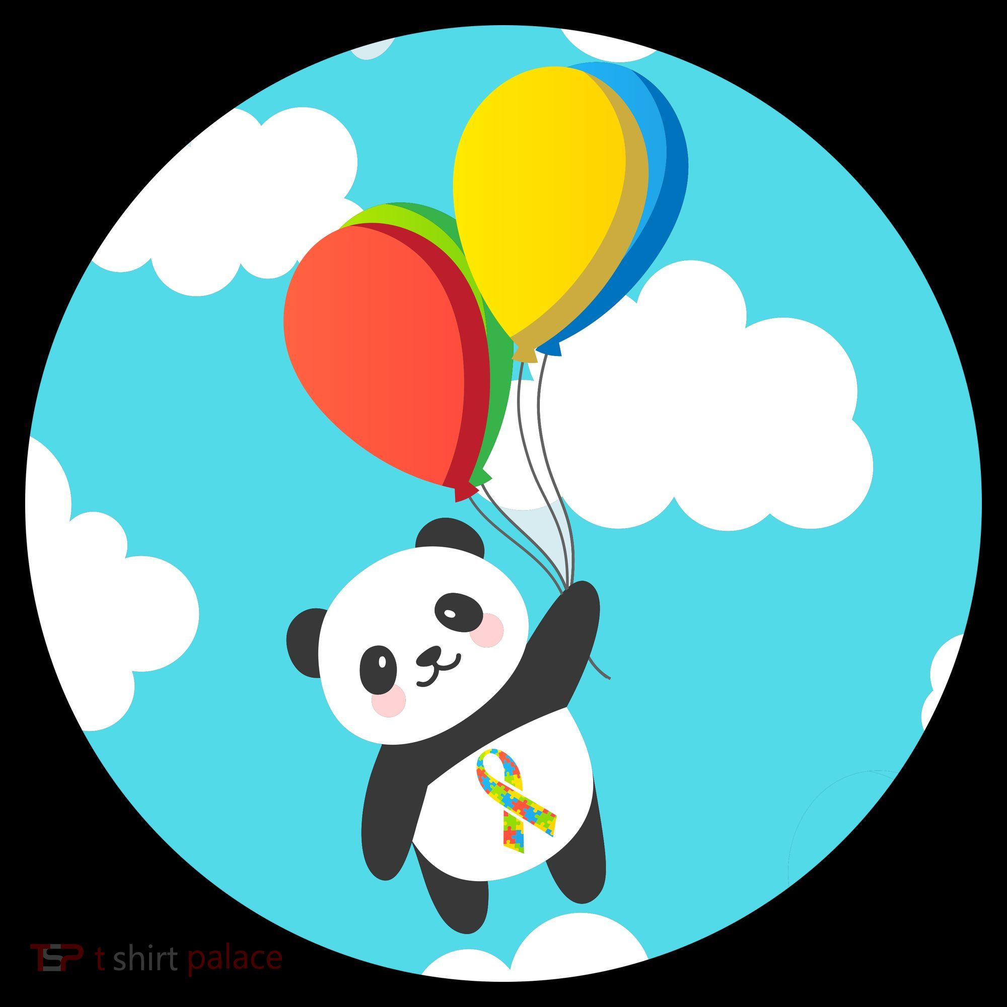 Autism Awareness Panda Bear Ornament