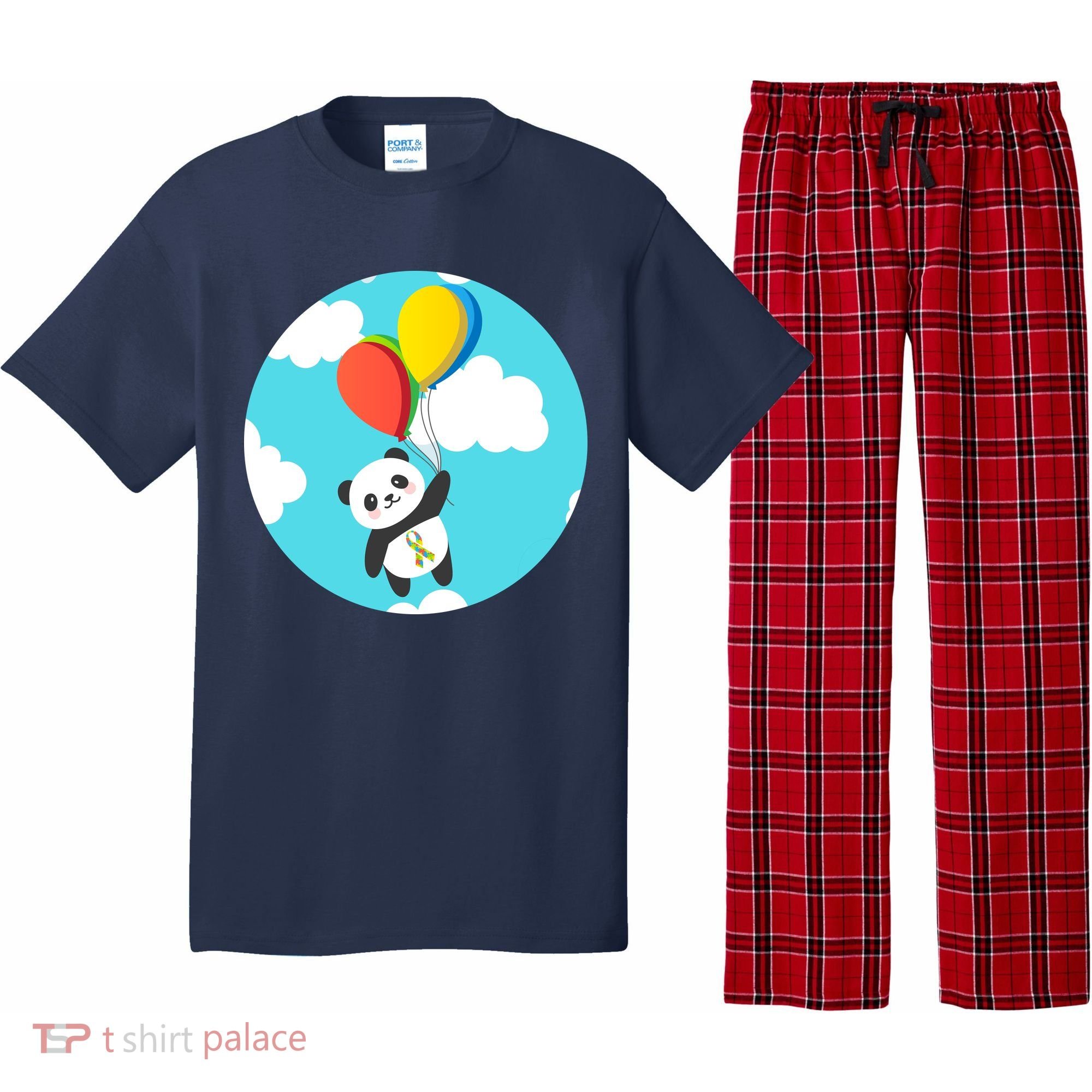 Autism Awareness Panda Bear Pajama Set