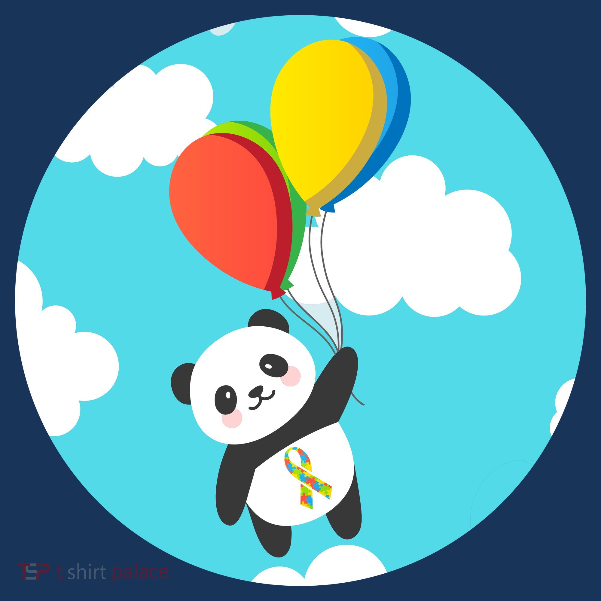 Autism Awareness Panda Bear Pajama Set