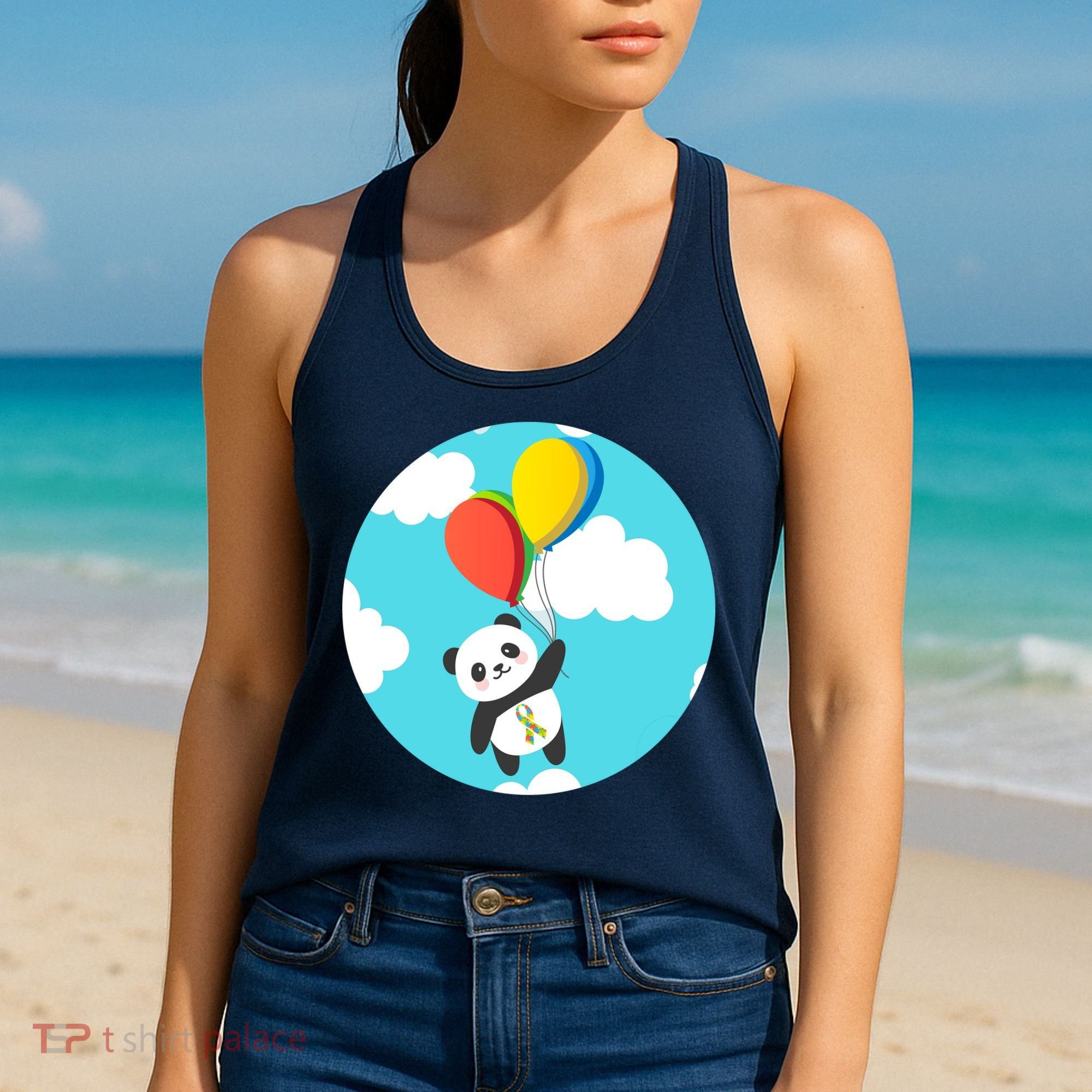 Autism Awareness Panda Bear Women's Tank Top