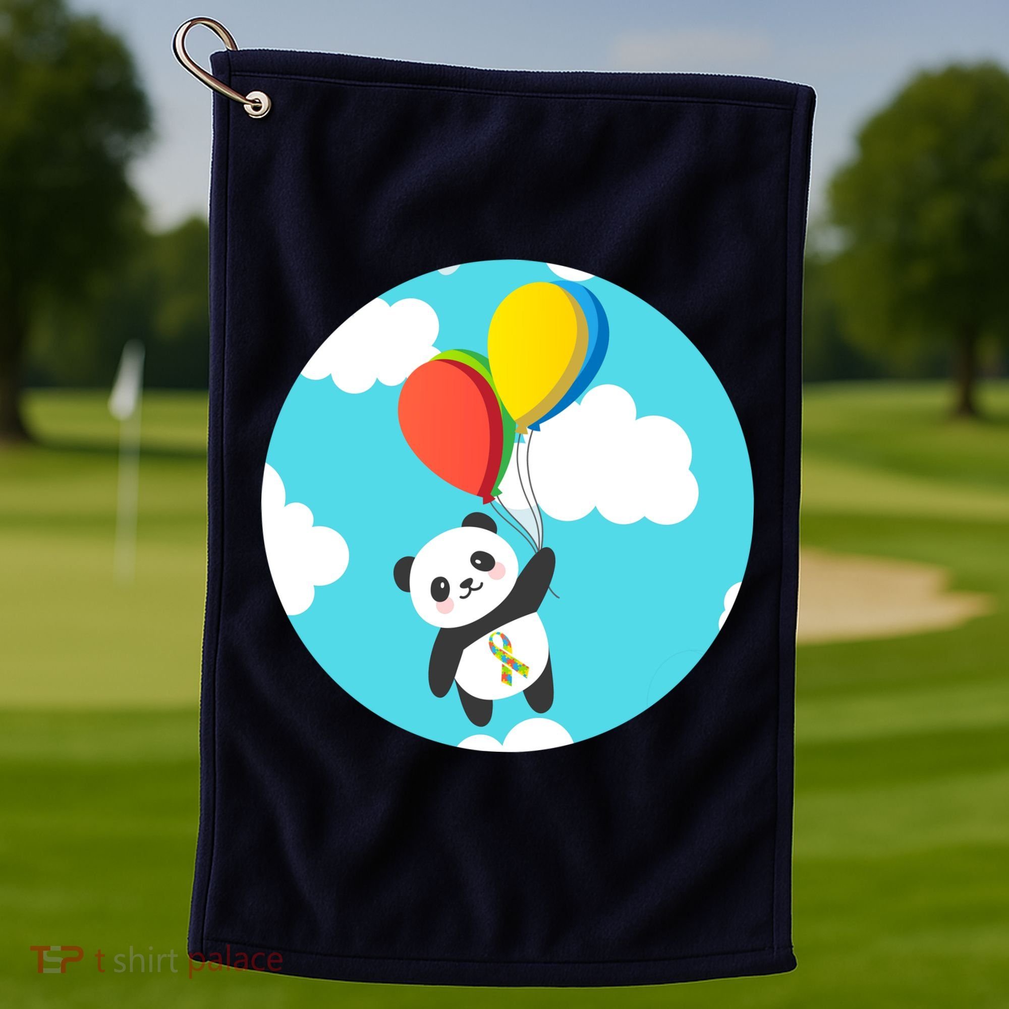 Autism Awareness Panda Bear Golf Towel
