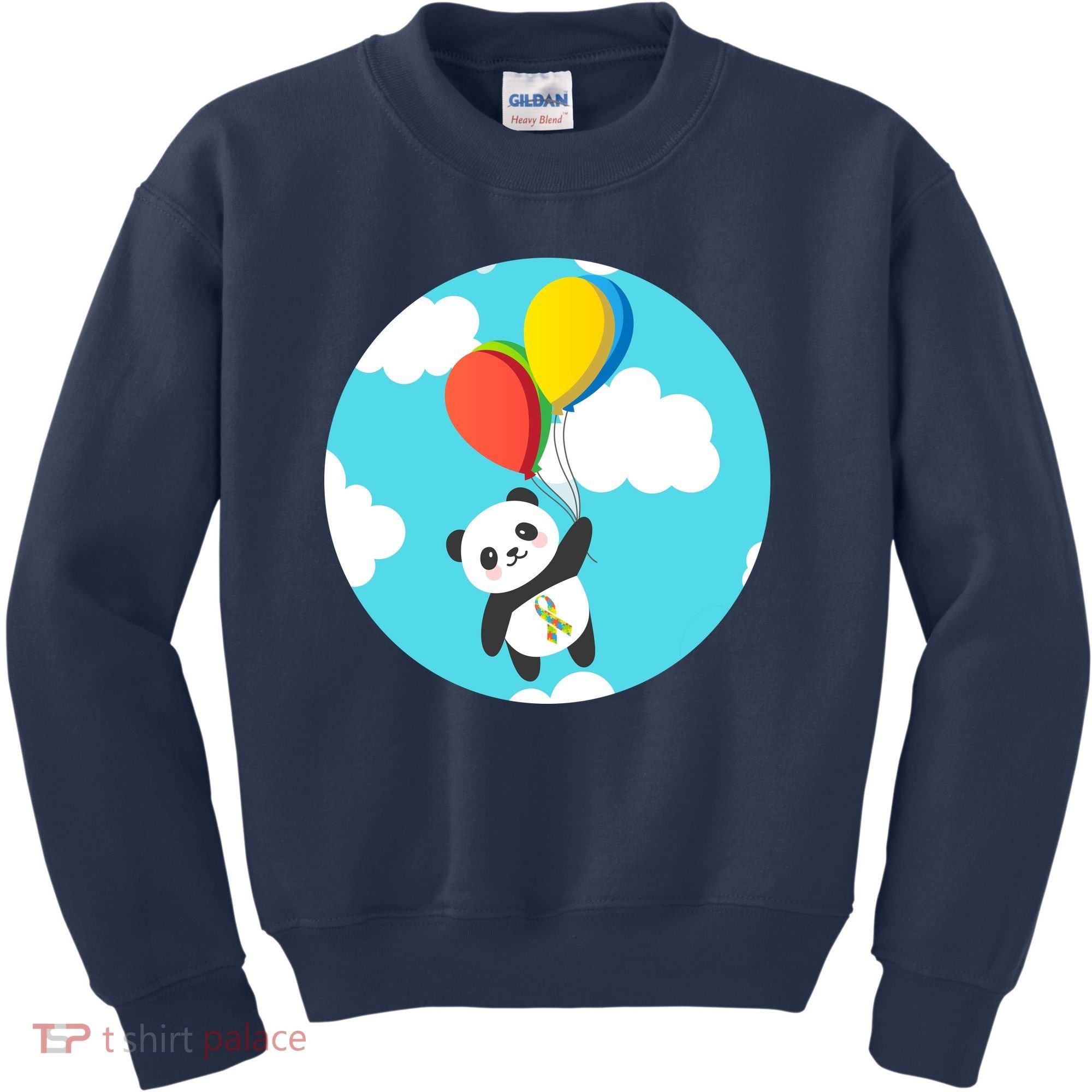 Autism Awareness Panda Bear Kids Sweatshirt