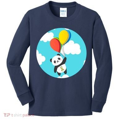 Autism Awareness Panda Bear Kids Long Sleeve Shirt