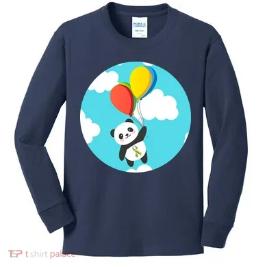 Autism Awareness Panda Bear Kids Long Sleeve Shirt