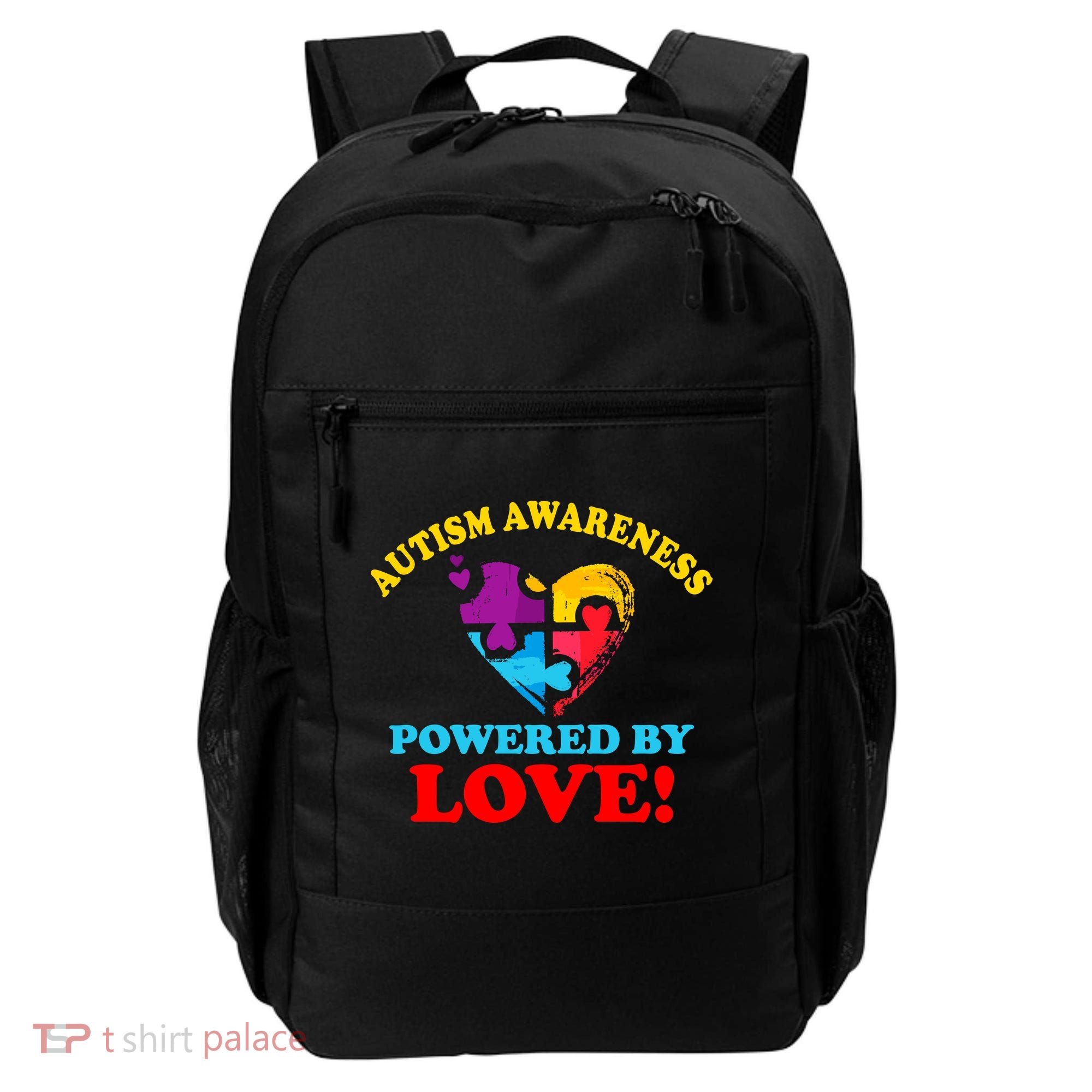 Autism Awareness Powered By Love Puzzle Heart Backpack
