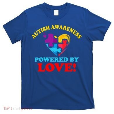 Autism Awareness Powered By Love Puzzle Heart T-Shirt