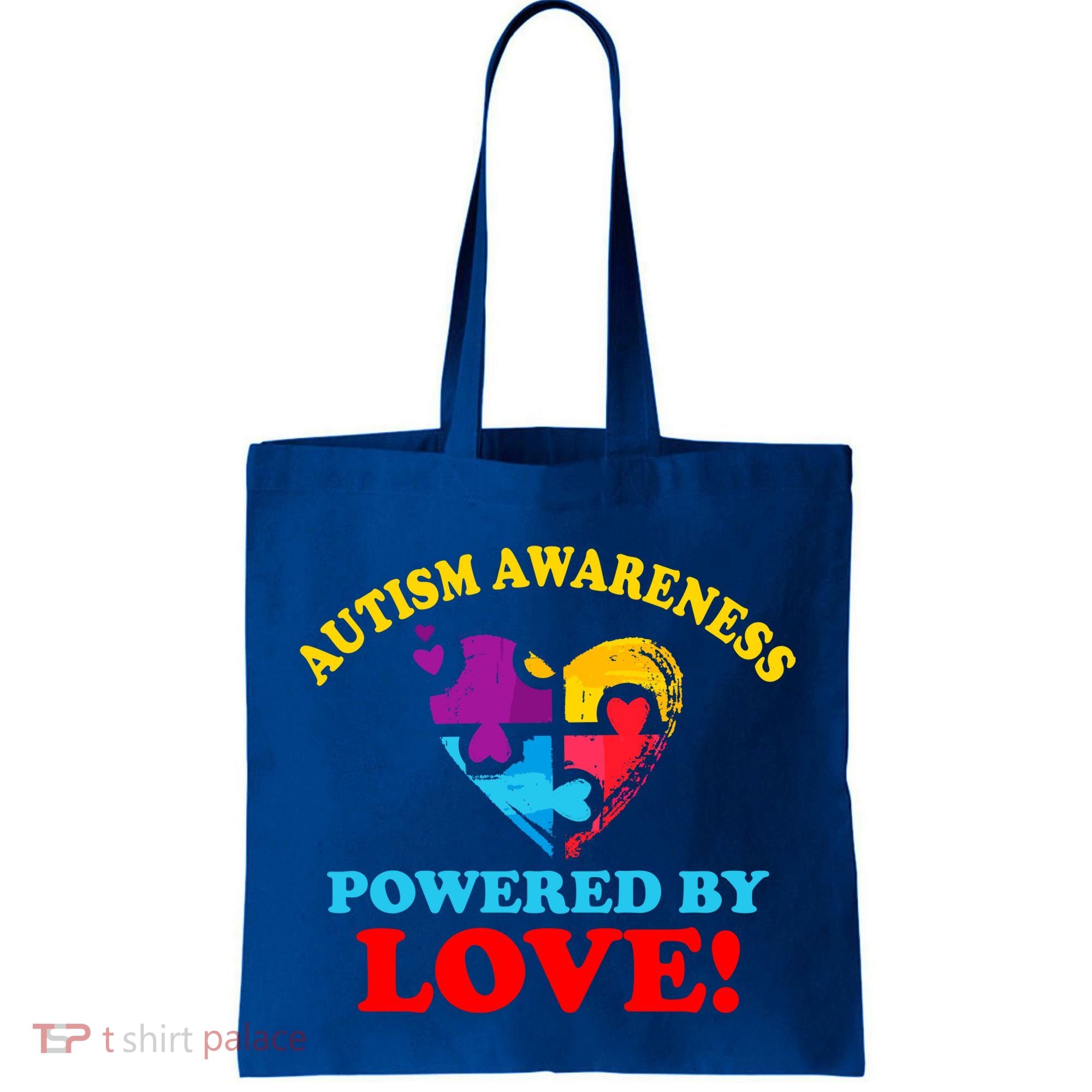 Autism Awareness Powered By Love Puzzle Heart Tote Bag
