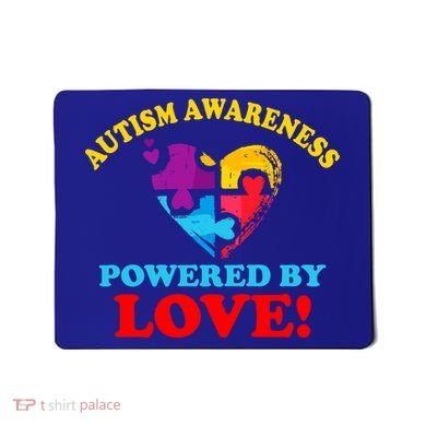 Autism Awareness Powered By Love Puzzle Heart Mousepad