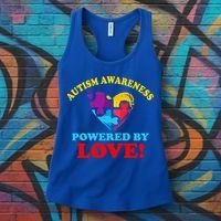 Autism Awareness Powered By Love Puzzle Heart Women's Tank Top thumb 3