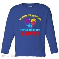 Autism Awareness Powered By Love Puzzle Heart Toddler Long Sleeve Shirt thumb 0