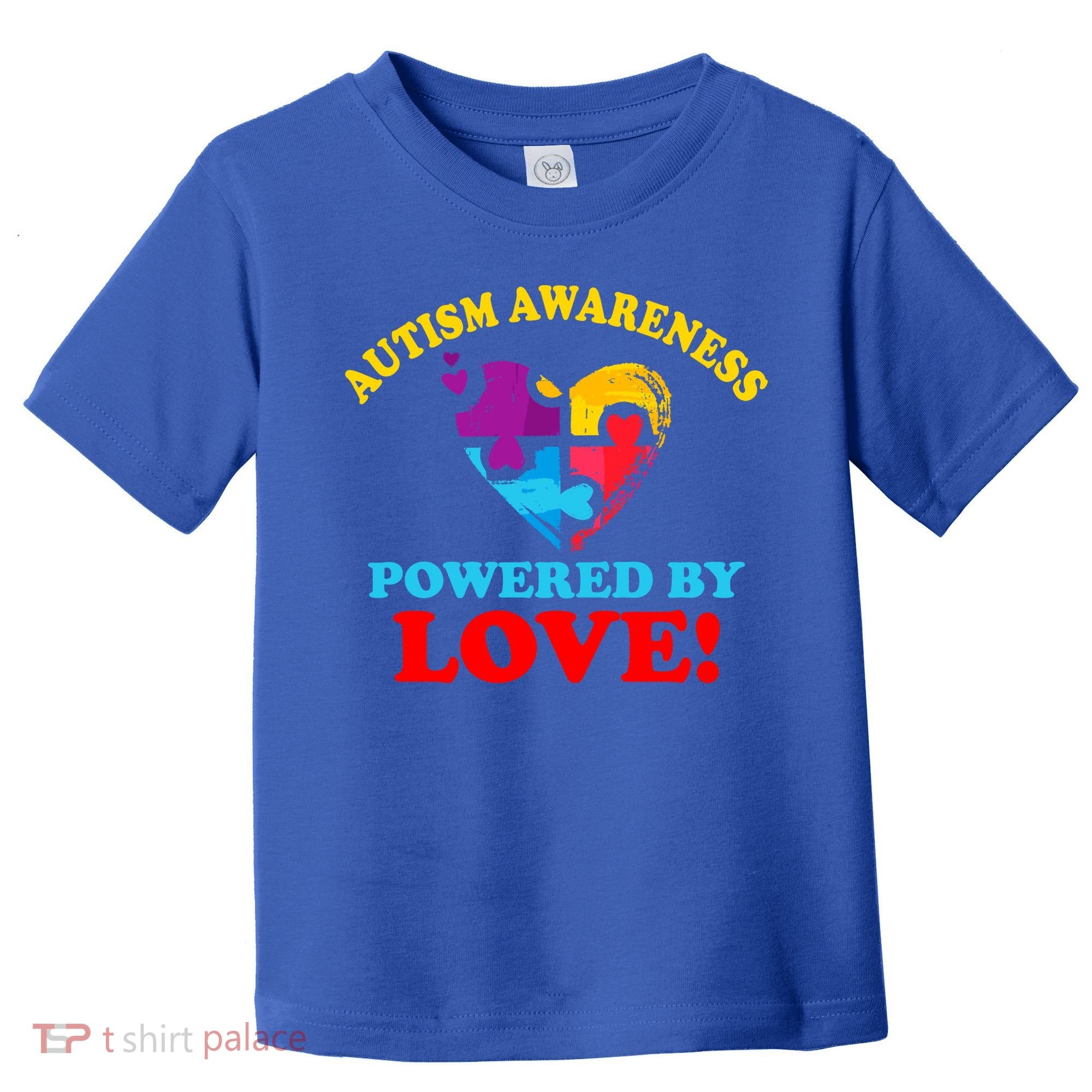 Autism Awareness Powered By Love Puzzle Heart Toddler T-Shirt