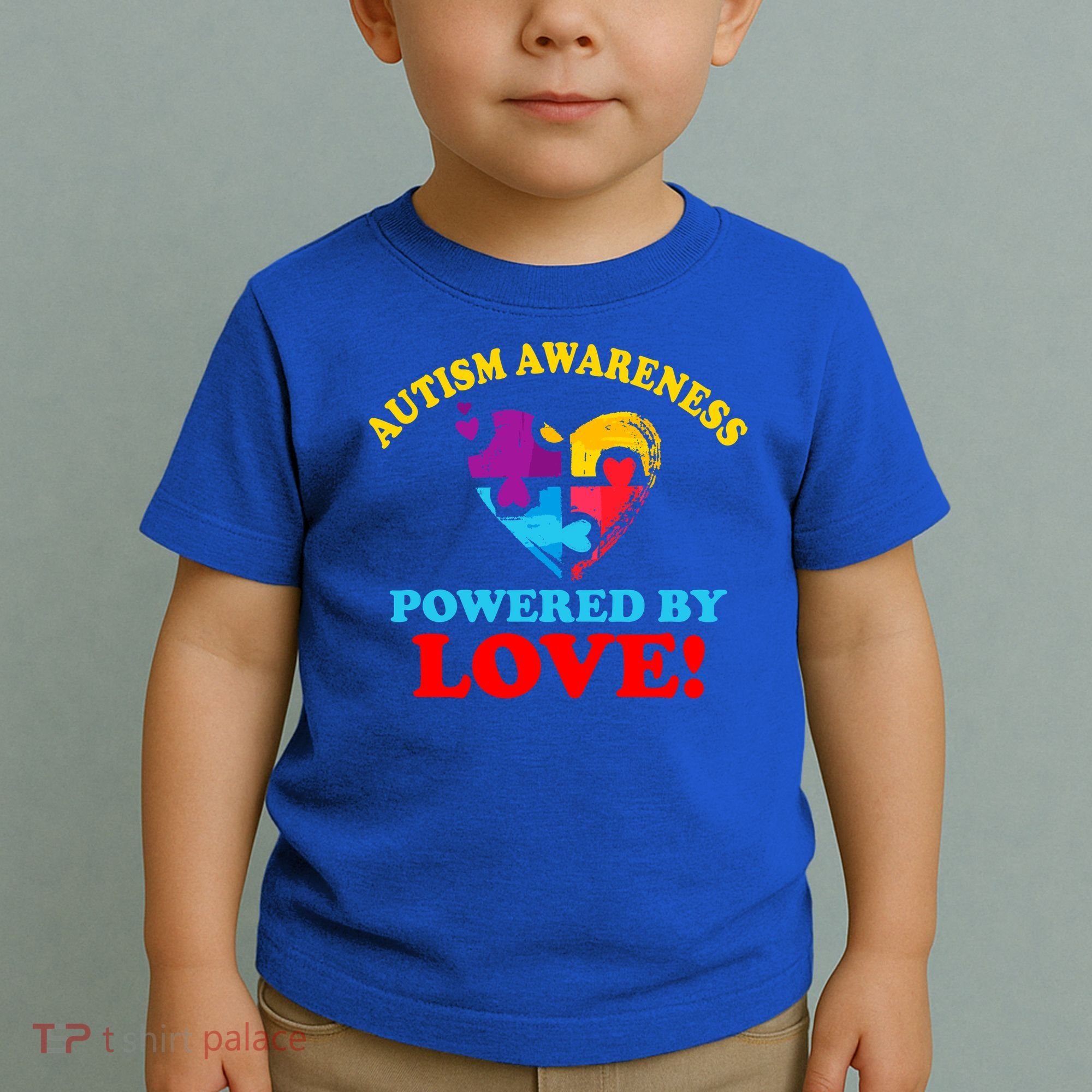 Autism Awareness Powered By Love Puzzle Heart Toddler T-Shirt