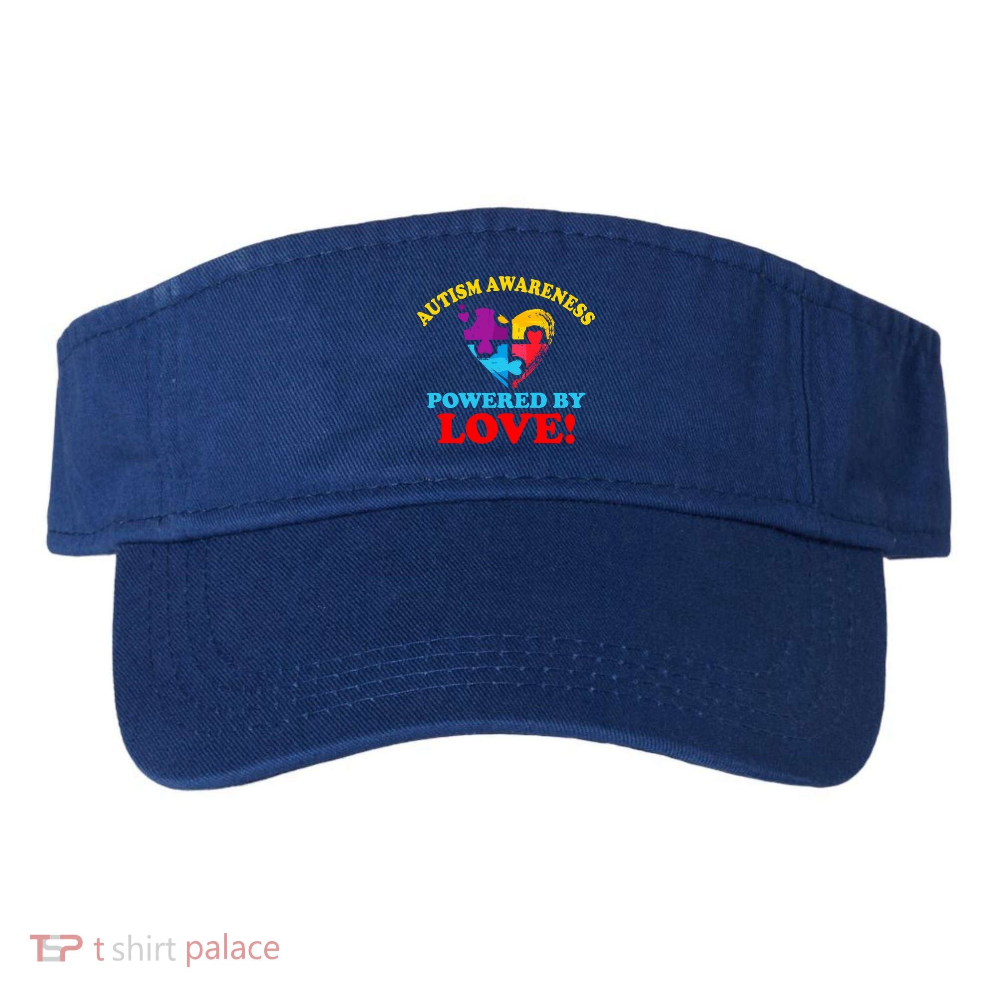 Autism Awareness Powered By Love Puzzle Heart Visor