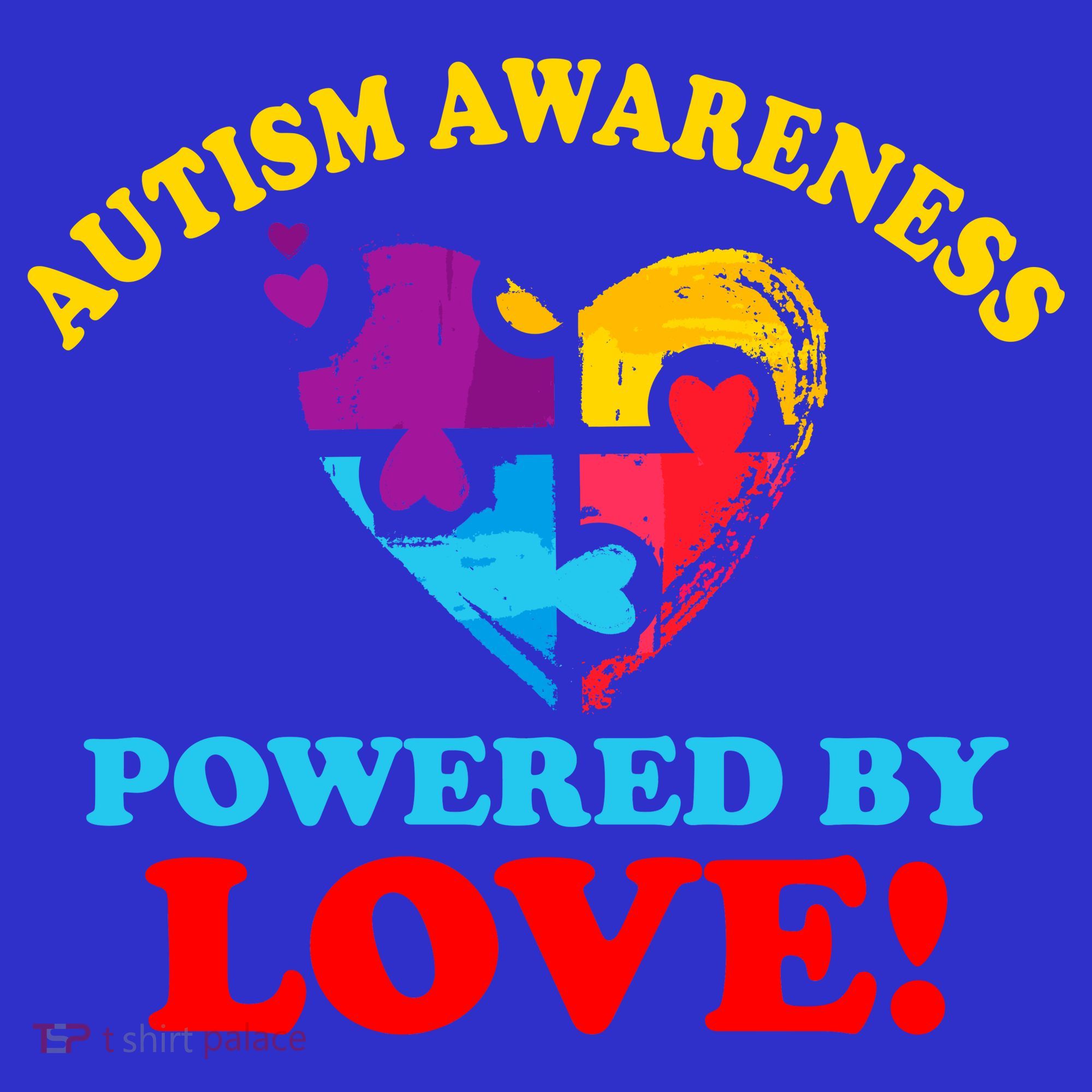 Autism Awareness Powered By Love Puzzle Heart Women's T-Shirt