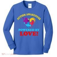 Autism Awareness Powered By Love Puzzle Heart Kids Long Sleeve Shirt thumb 0