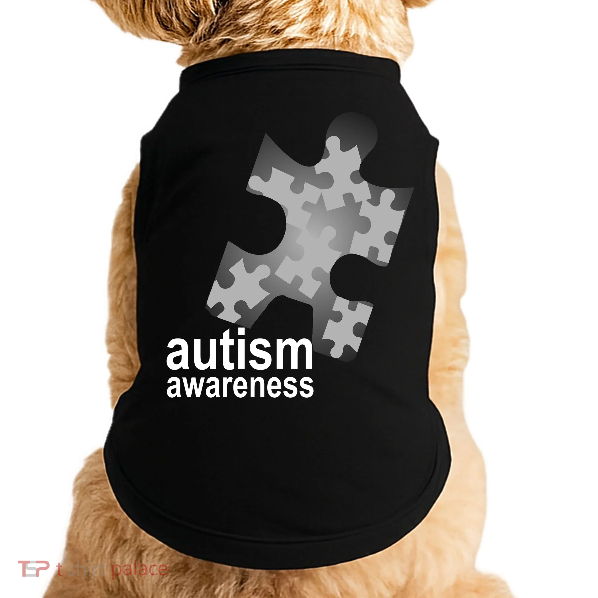 Autism Awareness Puzzle Doggie Tank