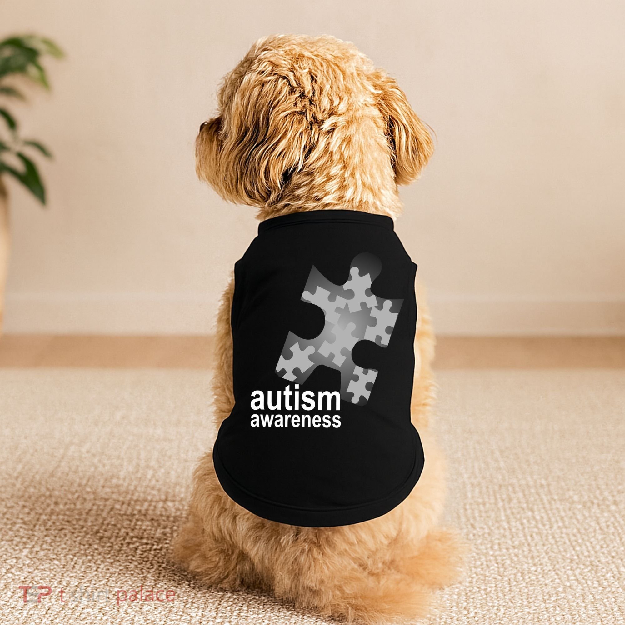 Autism Awareness Puzzle Doggie Tank