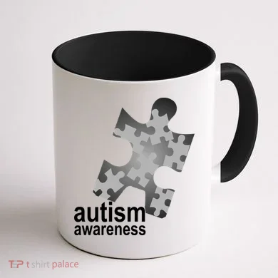 Autism Awareness Puzzle Coffee Mug back