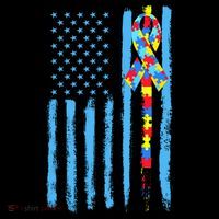 Autism Awareness Puzzle American Flag Backpack thumb 2